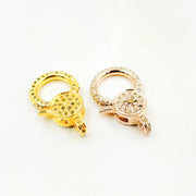 Diamond Sterling Silver Round Trigger Clasp